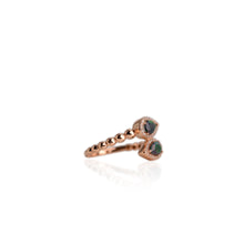 Load image into Gallery viewer, 4 x 6 mm. Pear Cut Black Ethiopian Opal with Cz Halo Ring
