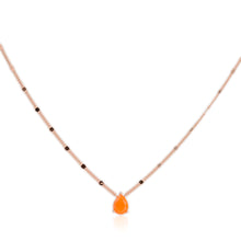 Load image into Gallery viewer, 6 x 8 mm. Pear Cut Orange Ethiopian Opal Necklace
