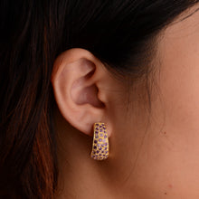 Load image into Gallery viewer, 2 mm. Round Cut Purple Brazilian Amethyst Cluster Earrings
