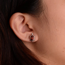 Load image into Gallery viewer, 5 x 7 mm. Oval Cut Orange Brazilian Citrine Turtle Earrings
