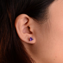 Load image into Gallery viewer, 6 mm. Trillion Cut Purple Brazilian Amethyst Earrings

