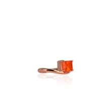 Load image into Gallery viewer, 6 x 8 mm. Octagon Cut Orange Ethiopian Opal Ring
