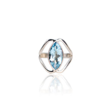 Load image into Gallery viewer, 8 x 16 mm. Marquise Cut Sky Blue Brazilian Topaz Ring
