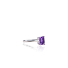 Load image into Gallery viewer, 6 x 8 mm. Octagon Cut Purple Brazilian Amethyst Ring
