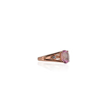Load image into Gallery viewer, 7 x 9 mm. Oval Cut Pink Brazilian Mystic Topaz with Cz Accents Ring
