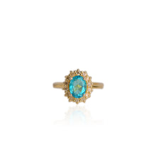 Load image into Gallery viewer, 7 x 9 mm. Oval Cut Blue Brazilian Mystic Topaz with Cz Accents Ring

