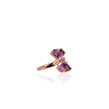 Load image into Gallery viewer, 4 x 6 mm. Pear Cut Purple Brazilian Amethyst Cluster Ring
