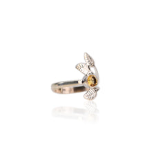 Load image into Gallery viewer, Handmade 5 mm. Round Cut Yellow Brazilian Citrine Leaf Ring
