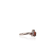 Load image into Gallery viewer, 5 x 7 mm. Pear Cut Red Mozambican Garnet Trilogy Ring
