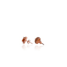 Load image into Gallery viewer, 8 mm. Round Cut Yellow Brazilian Citrine with Cz Accents Earrings
