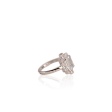 Load image into Gallery viewer, 6 x 8 mm. Octagon Cut White African Goshenite with Cz Accents Ring
