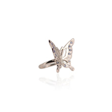 Load image into Gallery viewer, 1.5 mm. Round Cut Blue Thai Sapphire and Topaz Butterfly Ring
