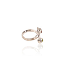Load image into Gallery viewer, 5 mm. Round Cut Red African Garnet, Peridot and Topaz Ring
