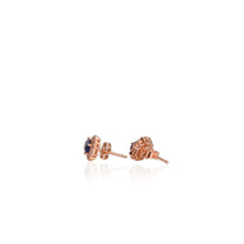 Load image into Gallery viewer, 4 x 6 mm. Oval Cut Blue Nepalese Kyanite with Cz Accents Earrings
