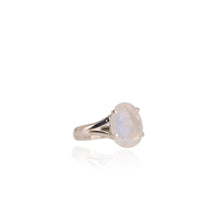 Load image into Gallery viewer, 12 x 15 mm. Freeform Rose-Cut White Indian Moonstone Ring
