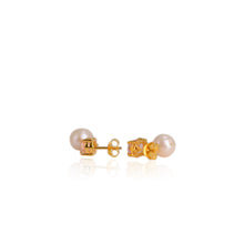Load image into Gallery viewer, 9 mm. Freshwater Pearl and Topaz Drop Earrings
