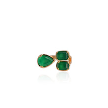 Load image into Gallery viewer, 6 x 9 mm. Pear Cut Green Botswana Agate Open Ring
