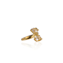 Load image into Gallery viewer, 4 x 6 mm. Pear Cut White Brazilian Topaz Cluster Ring
