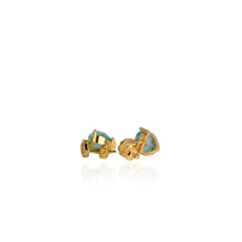 Load image into Gallery viewer, 10 mm. Heart Cut Blue Brazilian Mystic Topaz with Peridot Accents Drop Earrings
