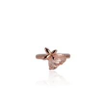 Load image into Gallery viewer, 5 x 7 mm. Pear Cut Pink African Rose Quartz Cluster Ring
