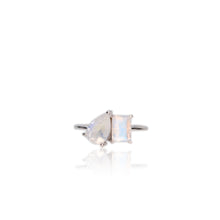 Load image into Gallery viewer, 6 x 9 mm. Pear Cut White Indian Moonstone Ring
