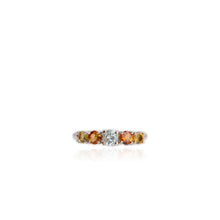 Load image into Gallery viewer, 5 mm. Round Cut Multi-coloured Nigerian Tourmaline Cluster Ring
