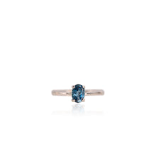 Load image into Gallery viewer, 5 x 7 mm. Oval Cut London Blue Brazilian Topaz Ring
