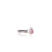 Load image into Gallery viewer, 4 x 6 mm. Pear Cut Pink Brazilian Tourmaline with Cz Halo Ring
