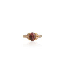 Load image into Gallery viewer, 6.5 x 8.5 mm. Oval Cut Pink Mozambican Tourmaline with Cz Accents Ring
