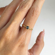 Load image into Gallery viewer, 3.5 mm. Round Cut Blue Tanzanian Sapphire Stacking Ring
