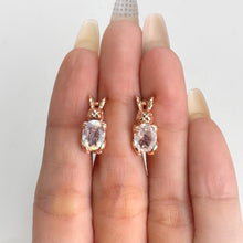 Load image into Gallery viewer, 6 x 8 mm. Oval Cut White Indian Moonstone Bunny Earrings
