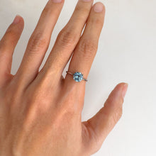 Load image into Gallery viewer, 7 mm. Round Cut Sky Blue Brazilian Topaz Ring
