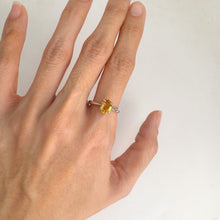 Load image into Gallery viewer, 6 x 8 mm. Oval Cut Yellow Brazilian Citrine Ring
