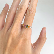 Load image into Gallery viewer, 4 x 6 mm. Oval Cut Green Thai Sapphire Cluster Ring
