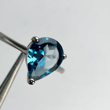 Load image into Gallery viewer, 7 x 9 mm. Pear Cut London Blue Brazilian Topaz Ring
