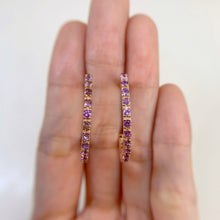 Load image into Gallery viewer, 2 mm. Round Cut Purple Brazilian Amethyst Cluster Earrings
