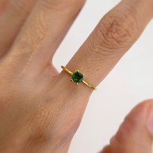 Load image into Gallery viewer, 4 mm. Round Cut Green Moss Agate Ring
