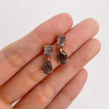 Load image into Gallery viewer, 5 x 7 mm. Oval Cut Black Rutile Quartz  Drop Earrings (Blemished)
