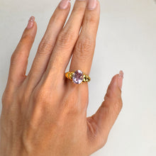 Load image into Gallery viewer, 8 x 10 mm. Oval Cut Purple Brazilian Amethyst Ring
