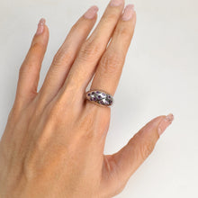 Load image into Gallery viewer, 2 mm. Round Cut Purple Uruguayan Amethyst Cluster Ring
