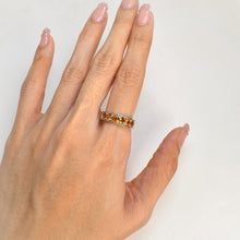 Load image into Gallery viewer, 3.5 mm. Round Cut Yellow Brazilian Citrine Cluster Ring

