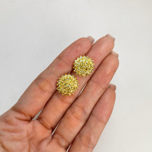 Load image into Gallery viewer, 2 mm. Round Cut Green Pakistani Peridot Cluster Earrings
