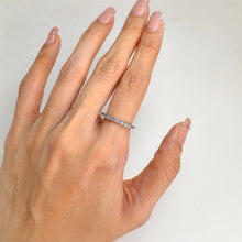 Load image into Gallery viewer, 2 mm. Round Cut Blue Violet Tanzanite Half Eternity Ring

