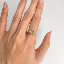 Load image into Gallery viewer, 1.5 mm. Round Cut Orange Thai Sapphire Butterfly Ring

