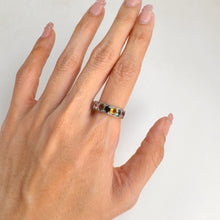 Load image into Gallery viewer, 4 mm. Round Cut Multi-coloured Brazilian Tourmaline Cluster Ring
