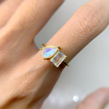 Load image into Gallery viewer, 6 x 9 mm. Pear Cut White Indian Moonstone Ring
