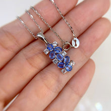 Load image into Gallery viewer, 3 x 4 mm. Oval Cut Blue Nepalese Kyanite with Cz Accents Pendant and Necklace
