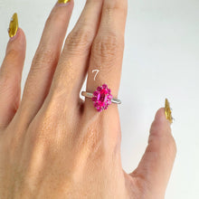 Load image into Gallery viewer, 4 x 8 mm. Marquise Cut Pink Brazilian Mystic Topaz Cluster Ring
