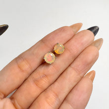 Load image into Gallery viewer, 7 mm. Round Cut Multi-coloured Ethiopian Opal Earrings
