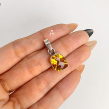 Load image into Gallery viewer, 10 x 11 mm. Fancy Cut Yellow Brazilian Citrine Pendant
